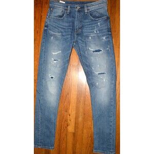 Levi’s 512 Slim Taper Fit Men’s Jeans 32x31 Blue Distressed Denim